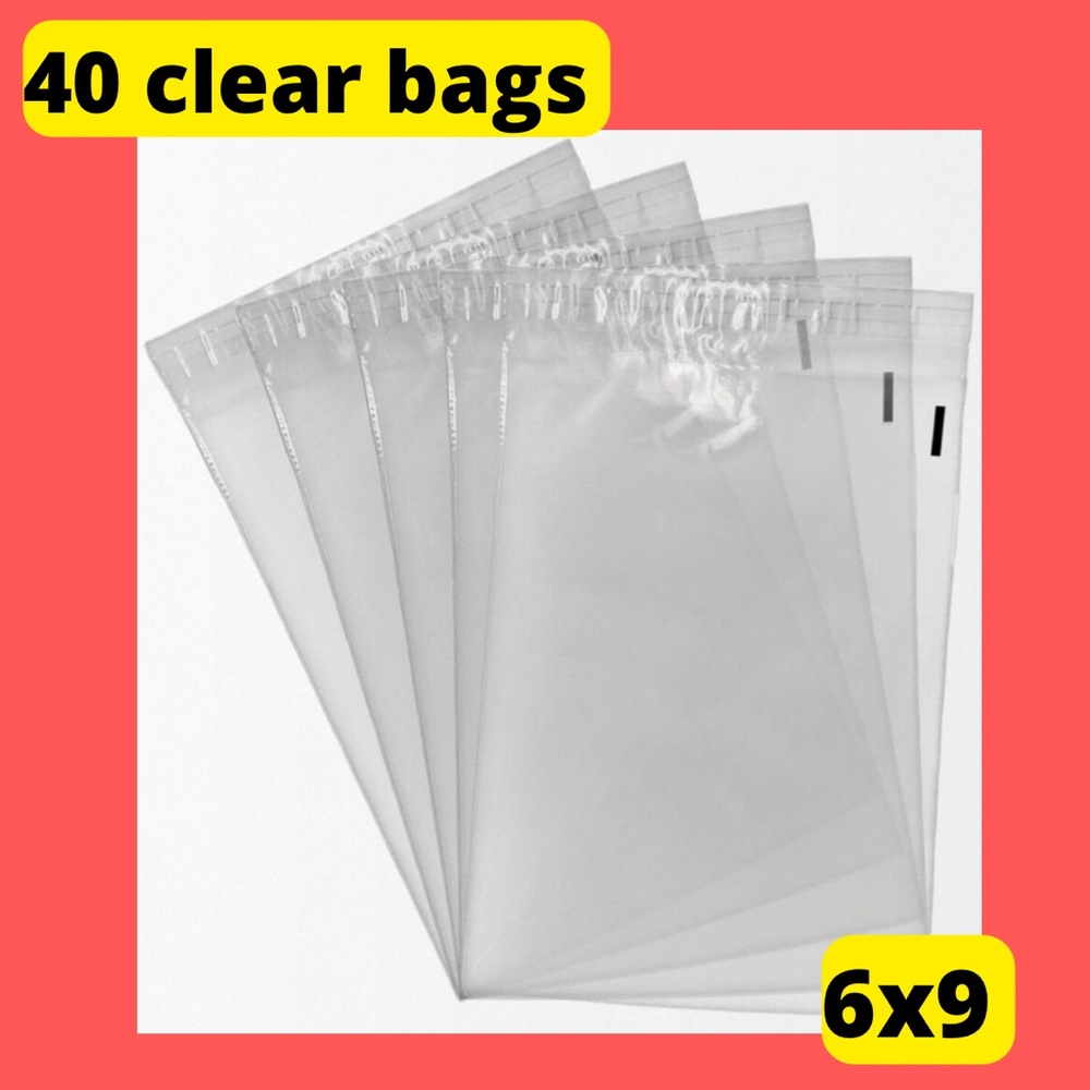 40 Clear storage self seal poly bags size 6x9